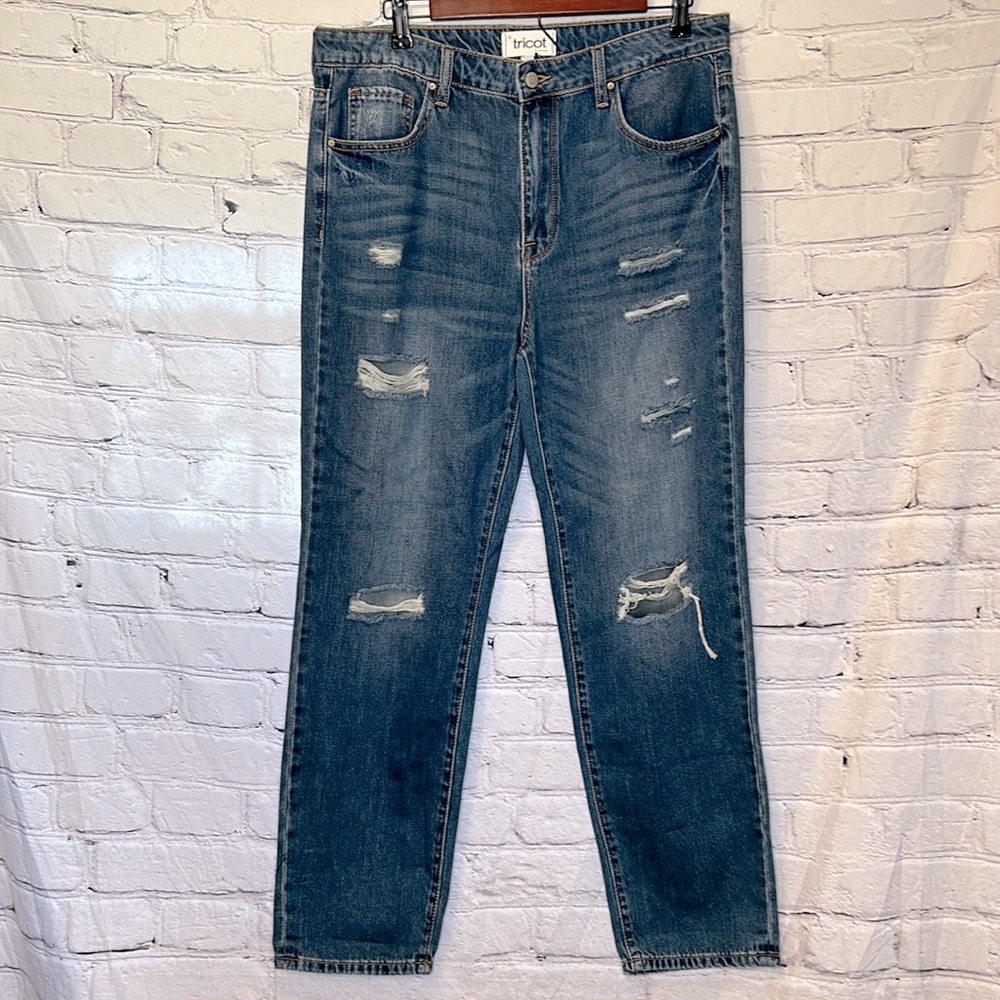 Tricot Distressed Mom Blue Jeans Size 13/30 Excellent Condition